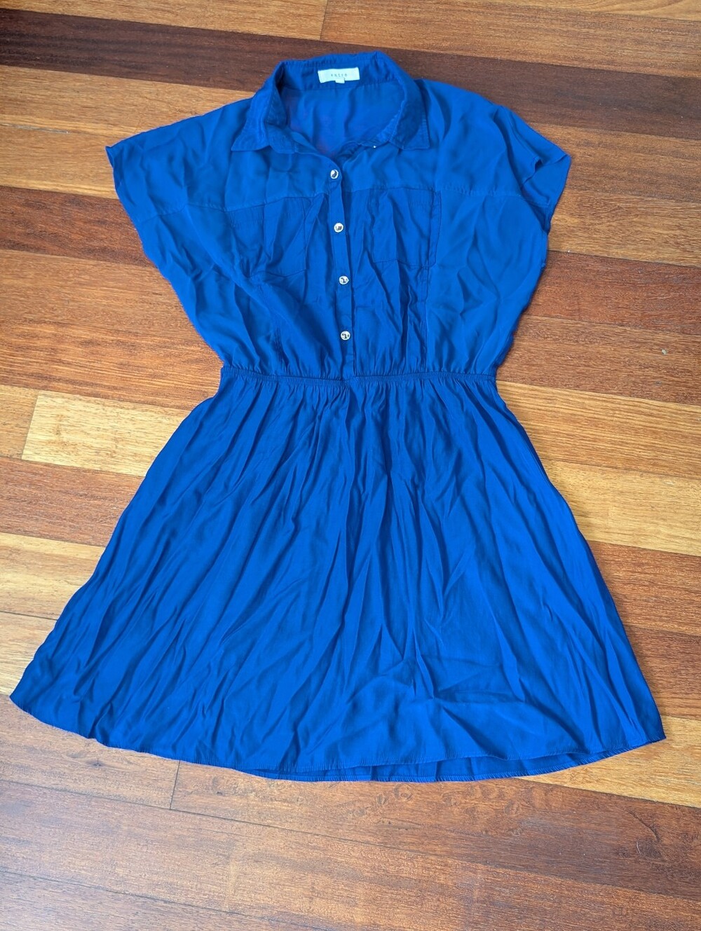 Entro Royal Blue Short Sleeve Shirt Dress